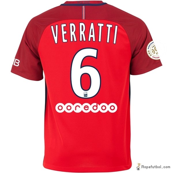 Camiseta Paris Saint Germain Replica Segunda Ropa Verratti 2016/17 Rojo